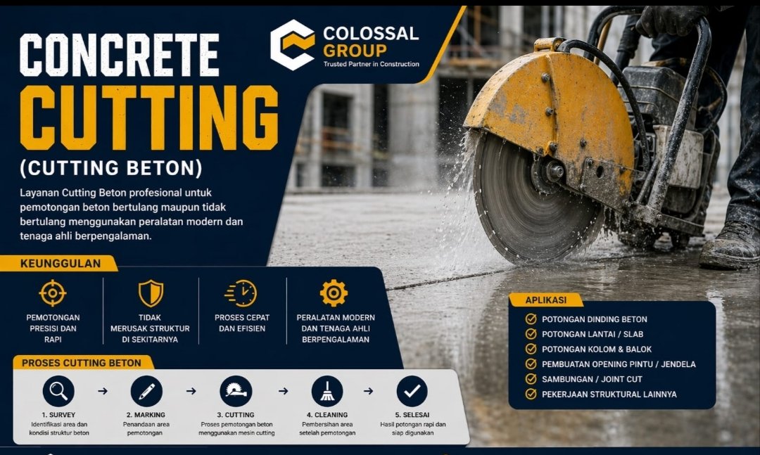 Jasa Cutting Beton Menteng Terbaik - PT Citra Kolosal Abadi